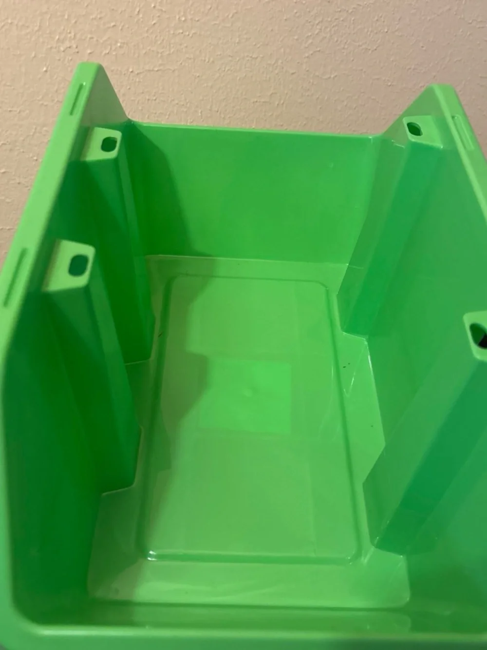 Green Plastic Storage Bin - Home Organization